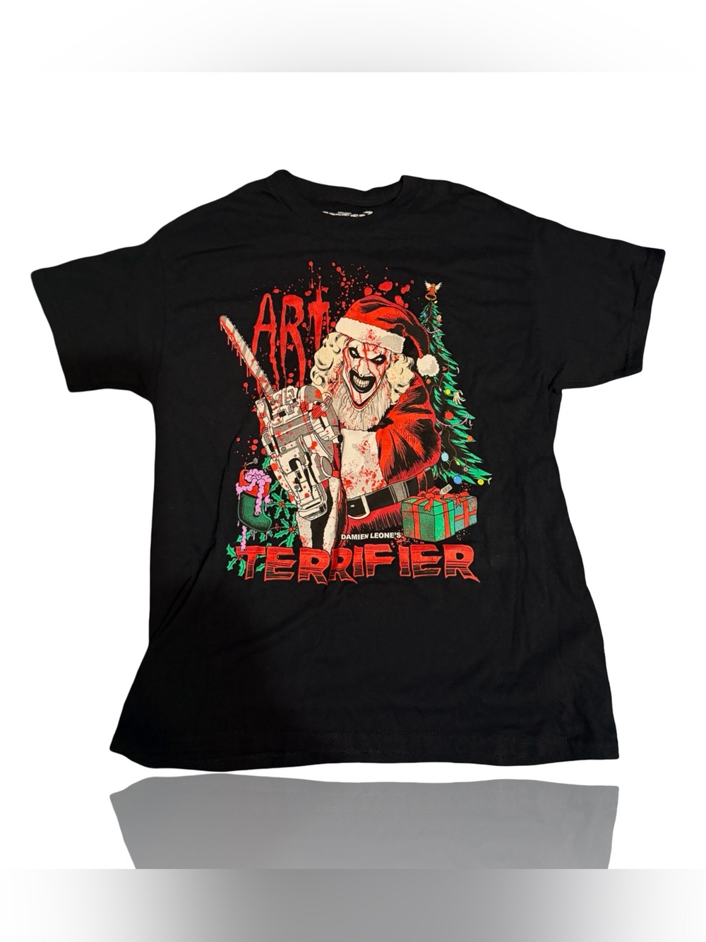 Terrifier 3 Art the Clown Santa Horror Graphic T-Shirt Mens L